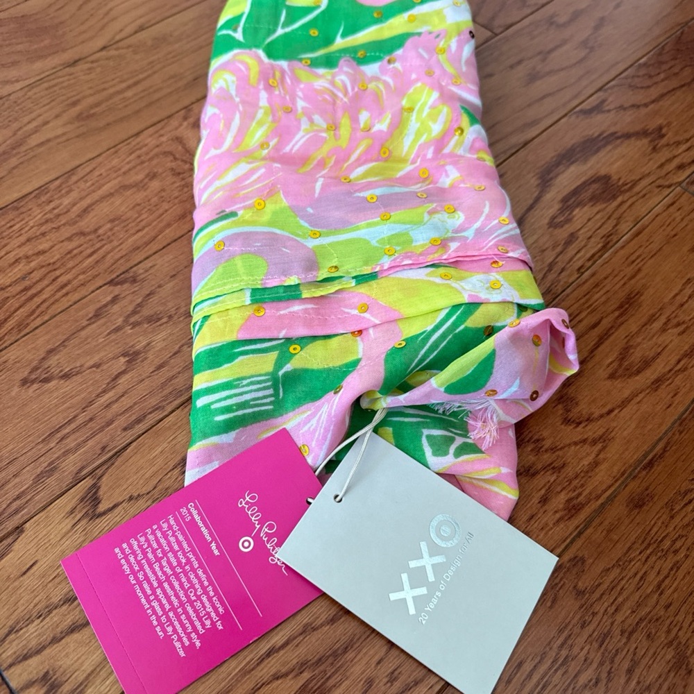 Lilly Pulitzer x Target Pink and Green Floral scarf